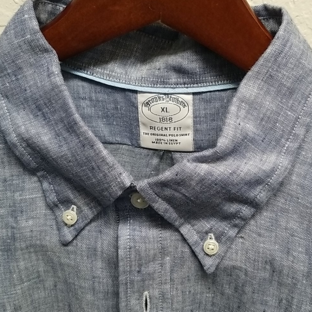 Brand New Men's Brooks Brother Egyptian Linen Blue